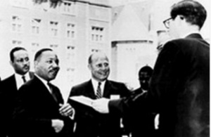 Dr. Martin Luther King, Jr. at the University Museum, 1965. Photo: Bernato. Courtesy: Penn Archives