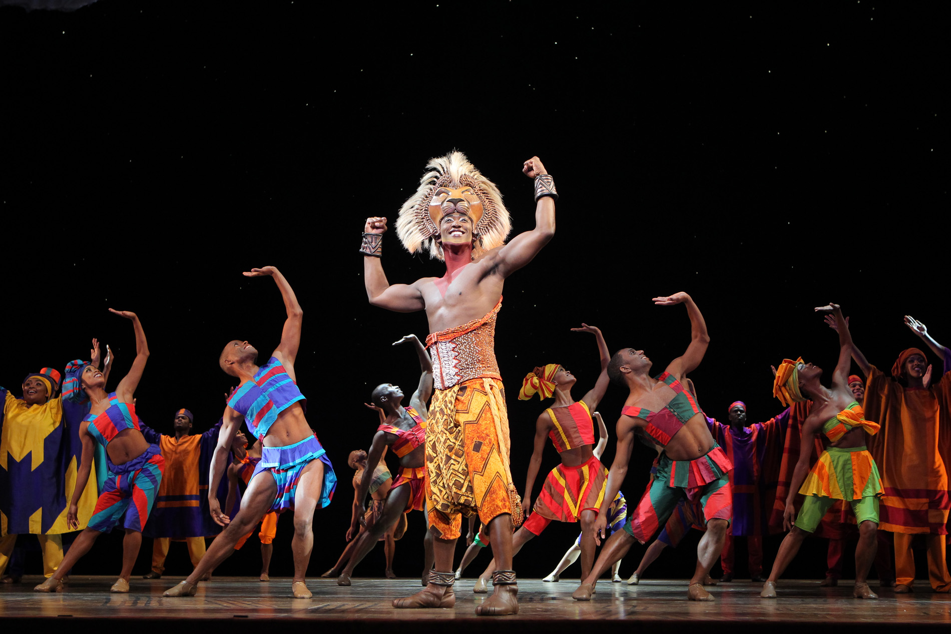 Jelani Remy as "Simba" and the ensemble in "He Lives in You" from THE LION KING National Tour.